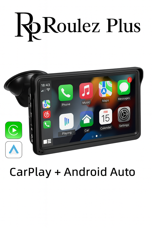 Autoradio Multimédia 7’’ Écran Tactile – CarPlay & Android Auto Sans Fil, Portable & Universel