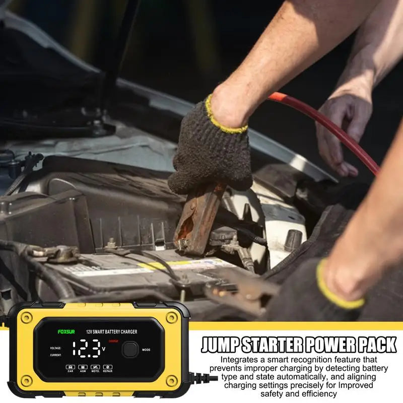 Battery Jumper Starter Portable Jump Starter Power Pack Powerful Device with LCD Screen 12V for Automobile Truck Motorcycle