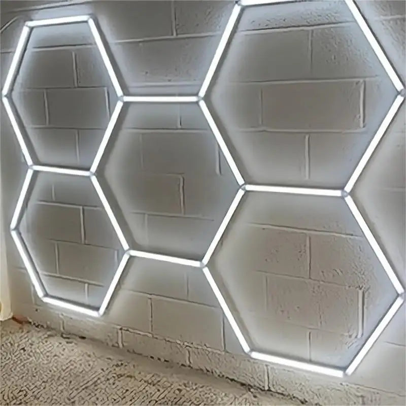 Plafonnier hexagonal en accent d'abeille pour garage, tube LED, éclairage pour réparation de carrosserie automobile, lampe d'atelier, 110V-240V