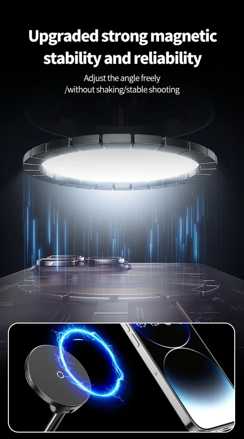 Super Strong Magnetic Car Wireless Charger Phone Holder 360° Rotation Vacuum Suction Cup For iPhone 12-16 Series Fast Charging