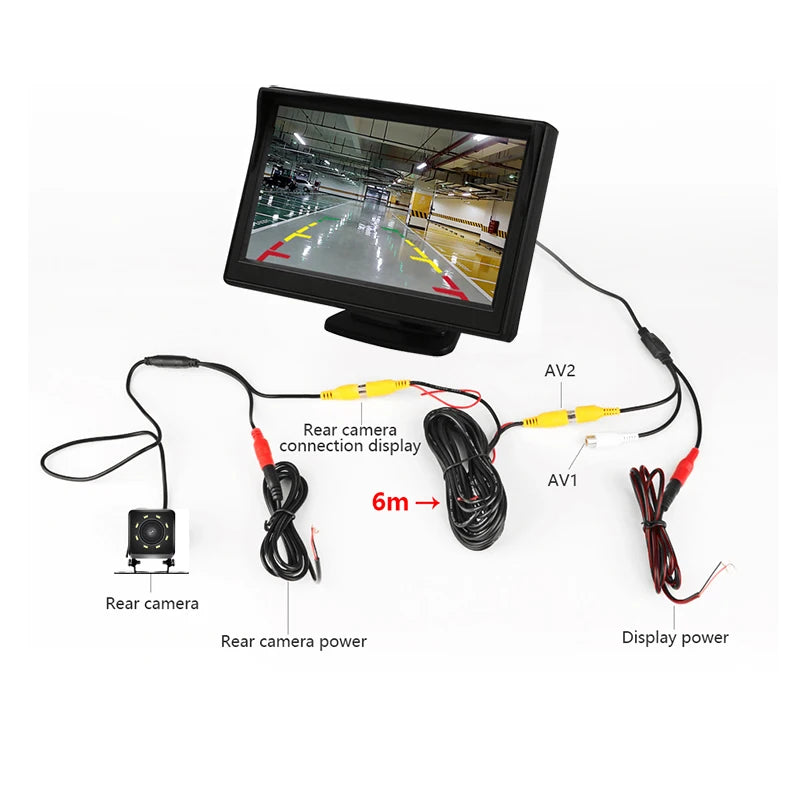 Écran de Recul 4,3’’ Rotatif avec Caméra Grand Angle 160° – Installation Facile, Compatible Multi-Véhicules