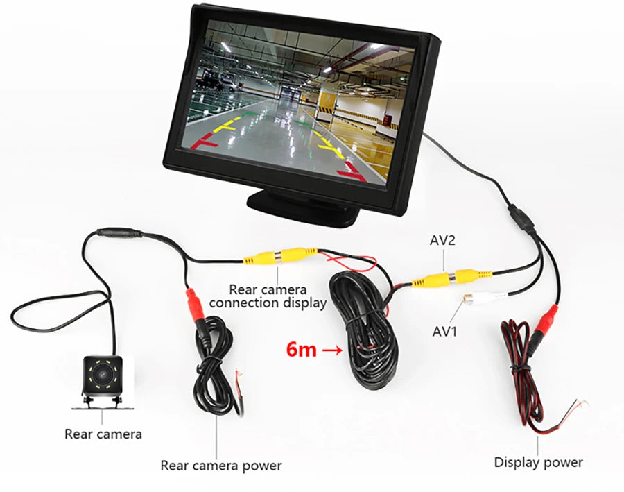 Écran de Recul 4,3’’ Rotatif avec Caméra Grand Angle 160° – Installation Facile, Compatible Multi-Véhicules