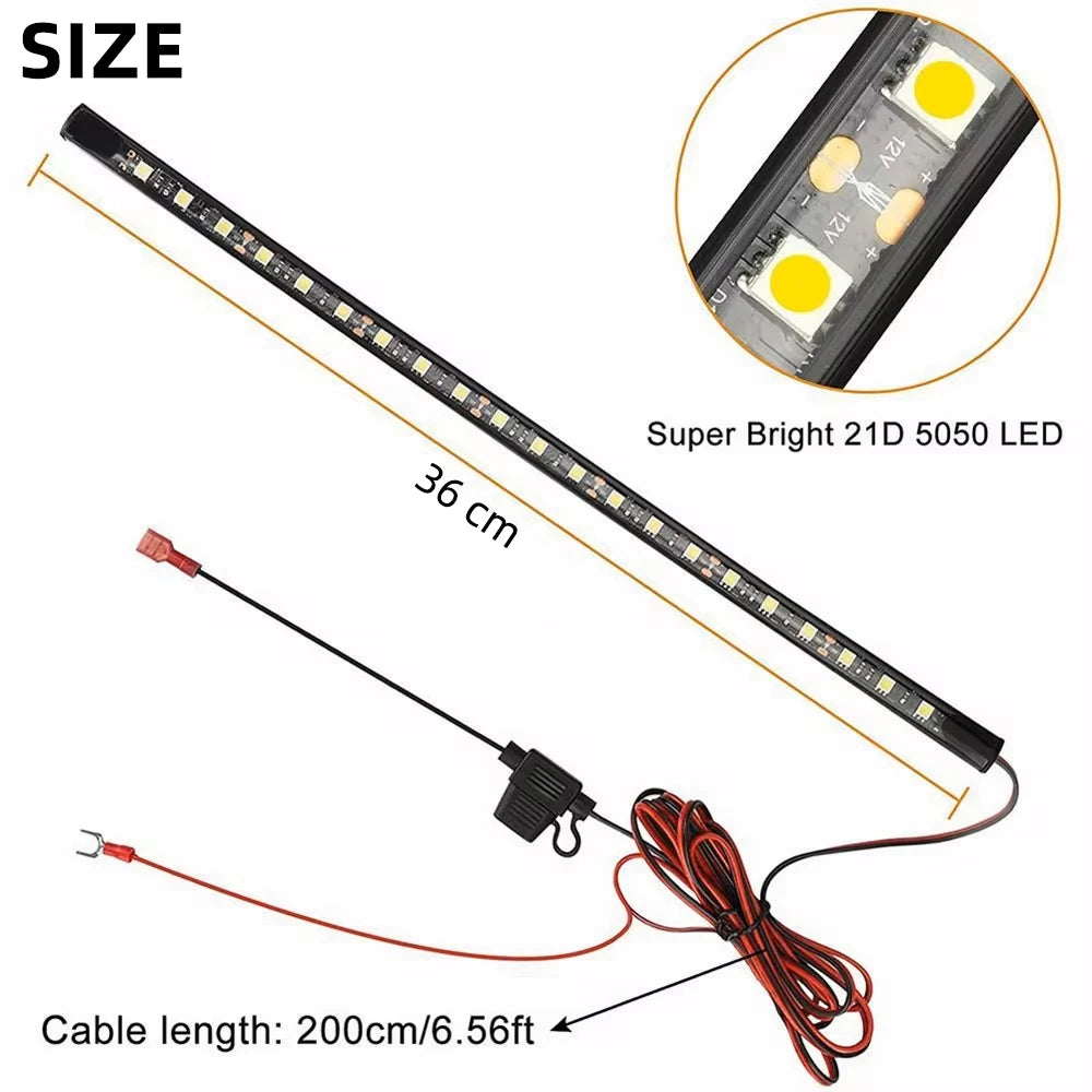 Barre lumineuse LED blanche universelle pour capot – Éclairage de moteur avec interrupteur automatique On/Off – Idéale pour voitures, SUV, pickups et véhicules tout-terrain