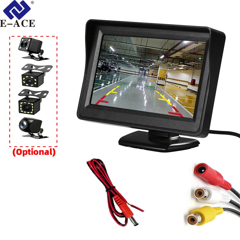 Écran de Recul 4,3’’ Rotatif avec Caméra Grand Angle 160° – Installation Facile, Compatible Multi-Véhicules