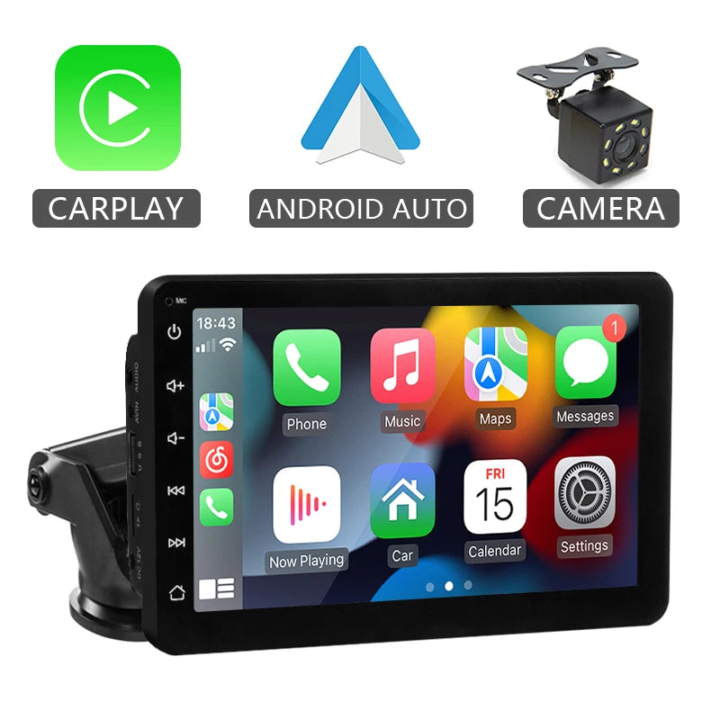 Autoradio Multimédia 7’’ Écran Tactile – CarPlay & Android Auto Sans Fil, Portable & Universel