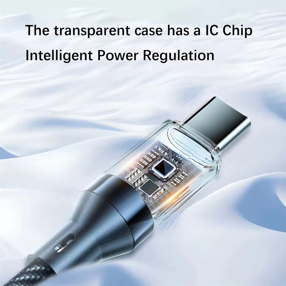 Câble de Charge Super Rapide 120W Type-C vers Type-C – Affichage LED, Transfert de Données USB-C