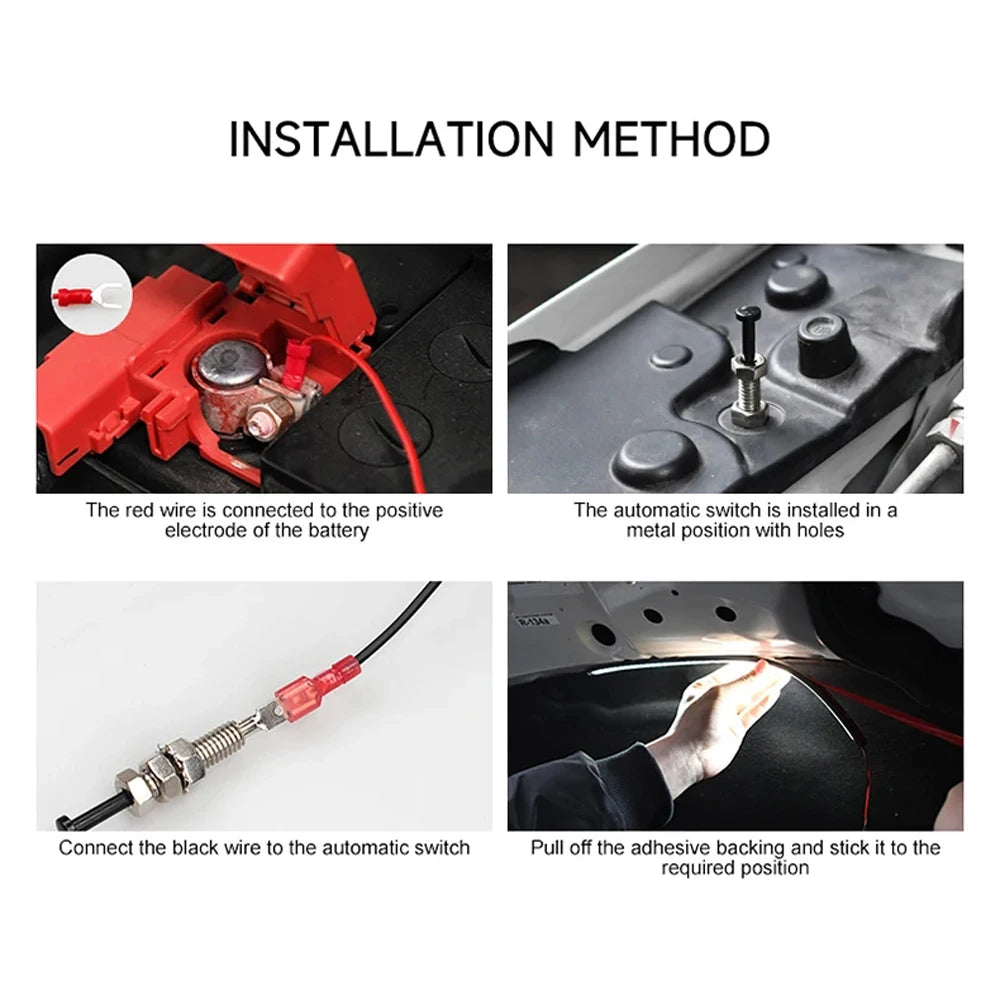 Barre lumineuse LED blanche universelle pour capot – Éclairage de moteur avec interrupteur automatique On/Off – Idéale pour voitures, SUV, pickups et véhicules tout-terrain