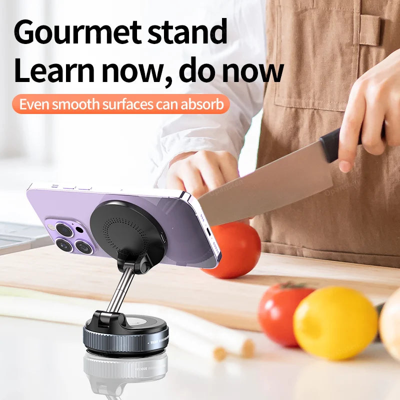 Super Strong Magnetic Car Wireless Charger Phone Holder 360° Rotation Vacuum Suction Cup For iPhone 12-16 Series Fast Charging