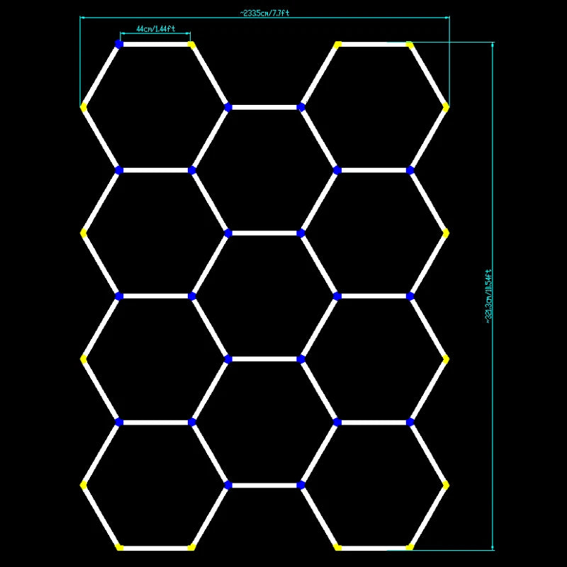 Plafonnier hexagonal en accent d'abeille pour garage, tube LED, éclairage pour réparation de carrosserie automobile, lampe d'atelier, 110V-240V