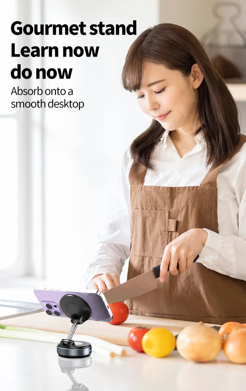 Super Strong Magnetic Car Wireless Charger Phone Holder 360° Rotation Vacuum Suction Cup For iPhone 12-16 Series Fast Charging