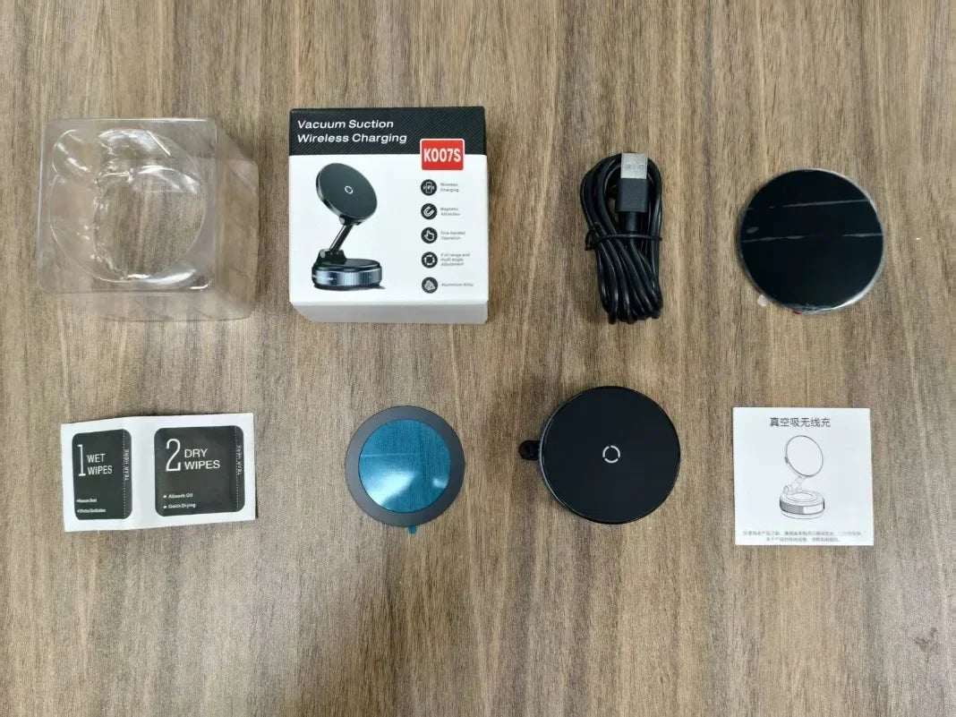 Super Strong Magnetic Car Wireless Charger Phone Holder 360° Rotation Vacuum Suction Cup For iPhone 12-16 Series Fast Charging