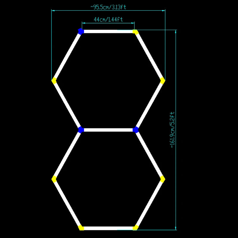 Plafonnier hexagonal en accent d'abeille pour garage, tube LED, éclairage pour réparation de carrosserie automobile, lampe d'atelier, 110V-240V