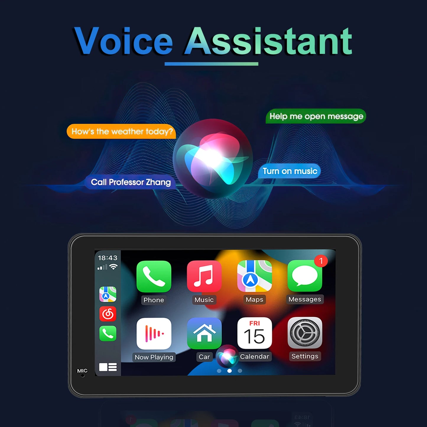 Autoradio Multimédia Écran Tactile 7’’ IPS – CarPlay & Android Auto, GPS, WiFi & Caméra de Recul