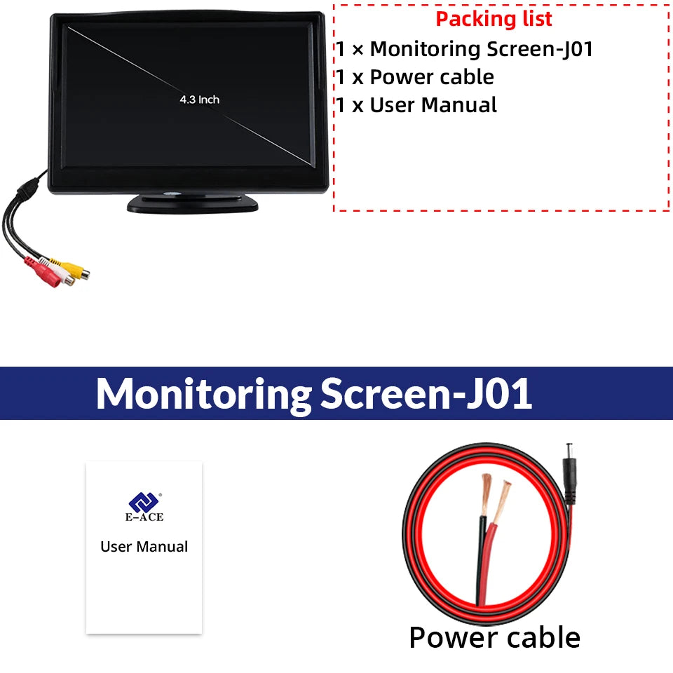 Écran de Recul 4,3’’ Rotatif avec Caméra Grand Angle 160° – Installation Facile, Compatible Multi-Véhicules