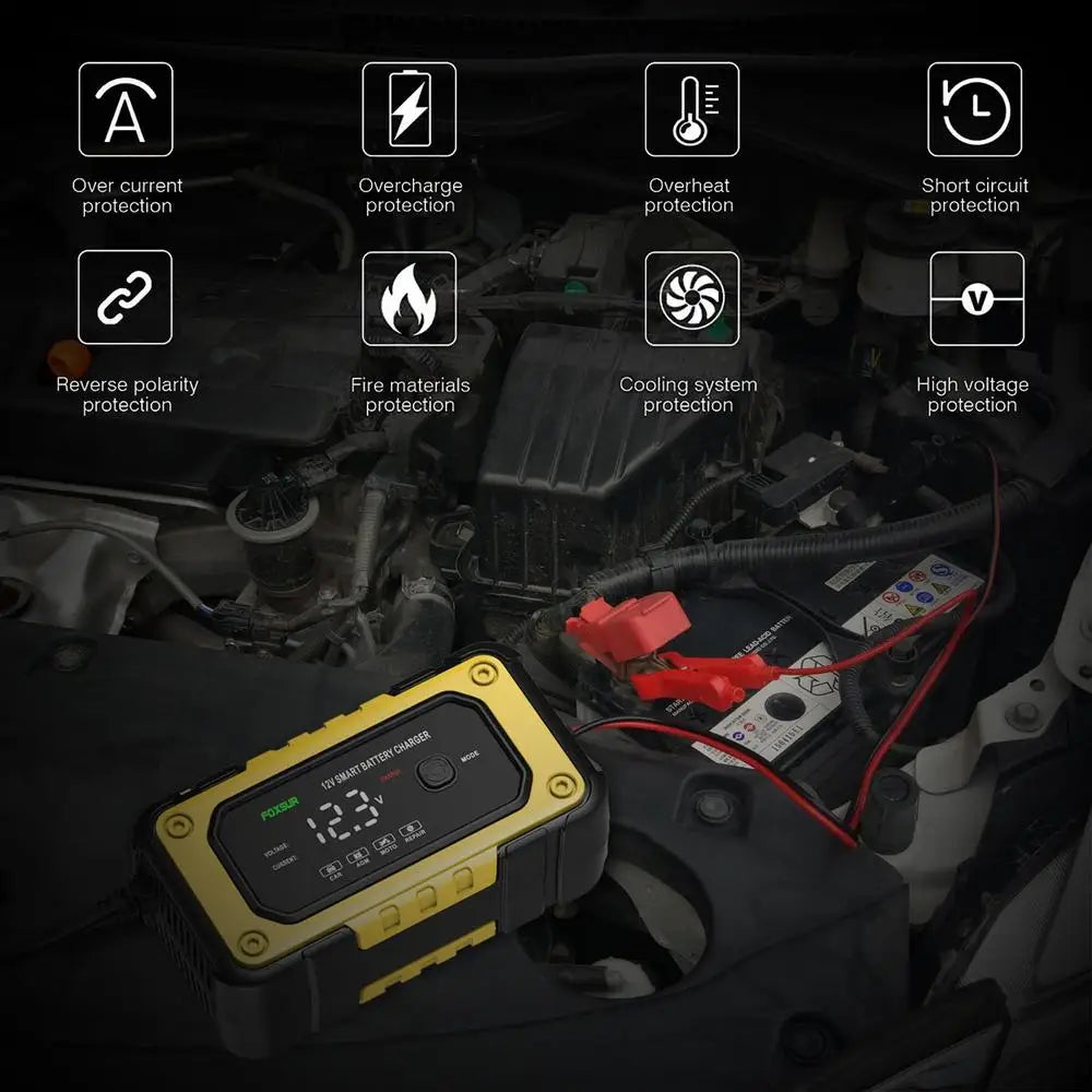 Battery Jumper Starter Portable Jump Starter Power Pack Powerful Device with LCD Screen 12V for Automobile Truck Motorcycle