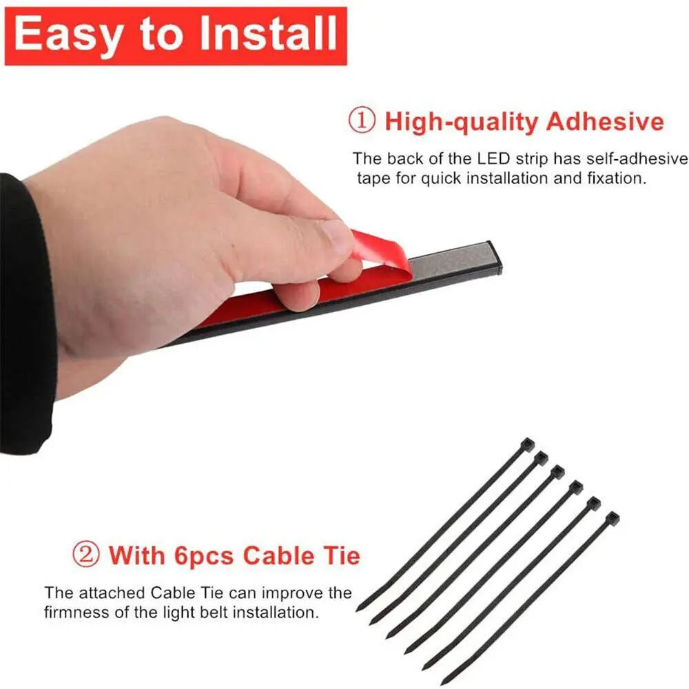 Barre lumineuse LED blanche universelle pour capot – Éclairage de moteur avec interrupteur automatique On/Off – Idéale pour voitures, SUV, pickups et véhicules tout-terrain