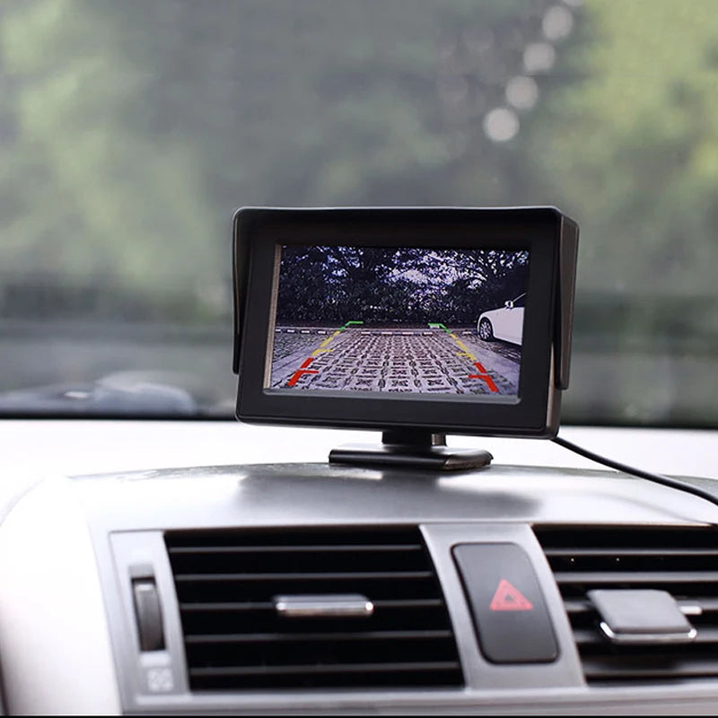 Écran de Recul 4,3’’ Rotatif avec Caméra Grand Angle 160° – Installation Facile, Compatible Multi-Véhicules