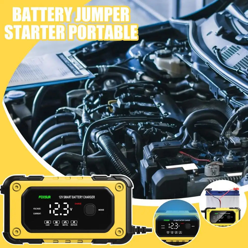 Battery Jumper Starter Portable Jump Starter Power Pack Powerful Device with LCD Screen 12V for Automobile Truck Motorcycle