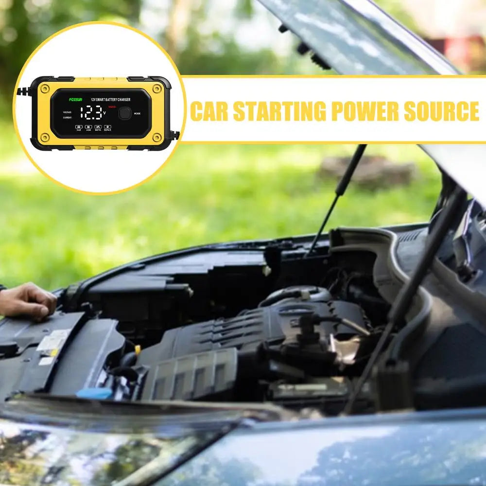 Battery Jumper Starter Portable Jump Starter Power Pack Powerful Device with LCD Screen 12V for Automobile Truck Motorcycle