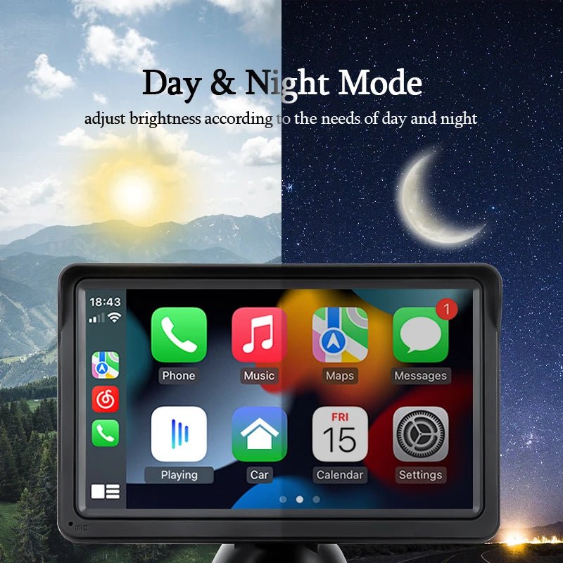 Autoradio Multimédia 7’’ Écran Tactile – CarPlay & Android Auto Sans Fil, Portable & Universel