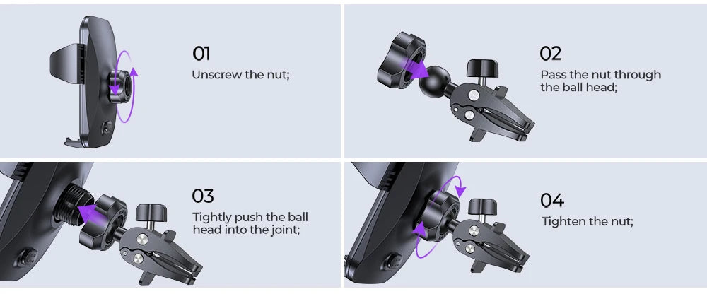 Joyroom JR-ZS230 – Support Téléphone Voiture Air Vent 2023, Rotation 360°, Fixation Ultra-Résistante & Compatible 99% Smartphones