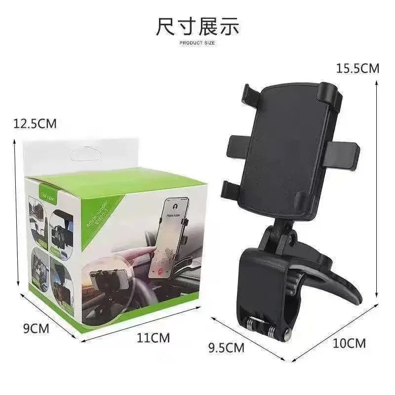 Support Téléphone Multifonction pour Voiture – Fixation Rétroviseur & Tableau de Bord, Idéal pour GPS et Navigation