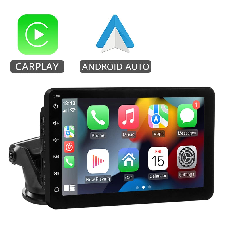 Autoradio Multimédia 7’’ Écran Tactile – CarPlay & Android Auto Sans Fil, Portable & Universel