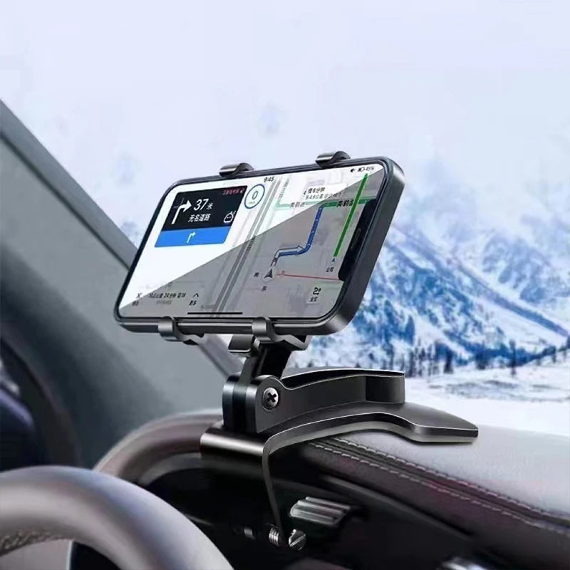 Support Téléphone Multifonction pour Voiture – Fixation Rétroviseur & Tableau de Bord, Idéal pour GPS et Navigation