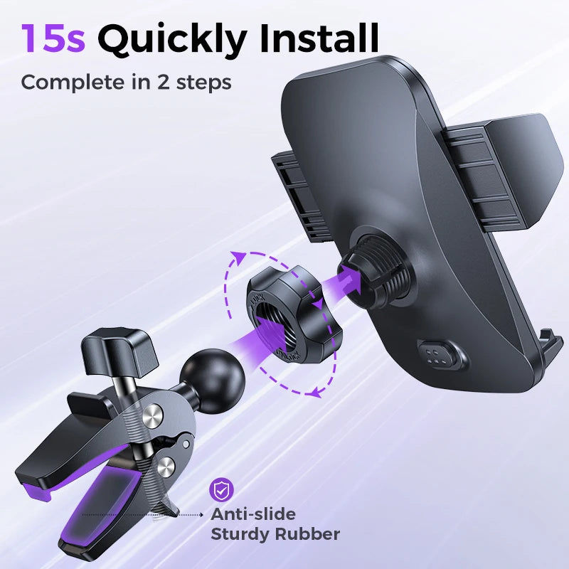 Joyroom JR-ZS230 – Support Téléphone Voiture Air Vent 2023, Rotation 360°, Fixation Ultra-Résistante &amp; Compatible 99% Smartphones