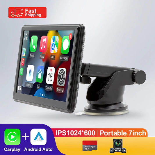 Autoradio Multimédia Écran Tactile 7’’ IPS – CarPlay & Android Auto, GPS, WiFi & Caméra de Recul