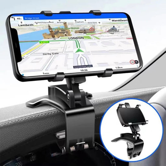 Support Téléphone Multifonction pour Voiture – Fixation Rétroviseur & Tableau de Bord, Idéal pour GPS et Navigation
