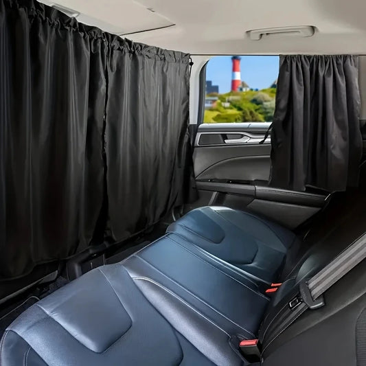 Lot de 4 Rideaux de Voiture – Protection Intimité & Anti-Lumière, Faciles à Installer et Amovibles